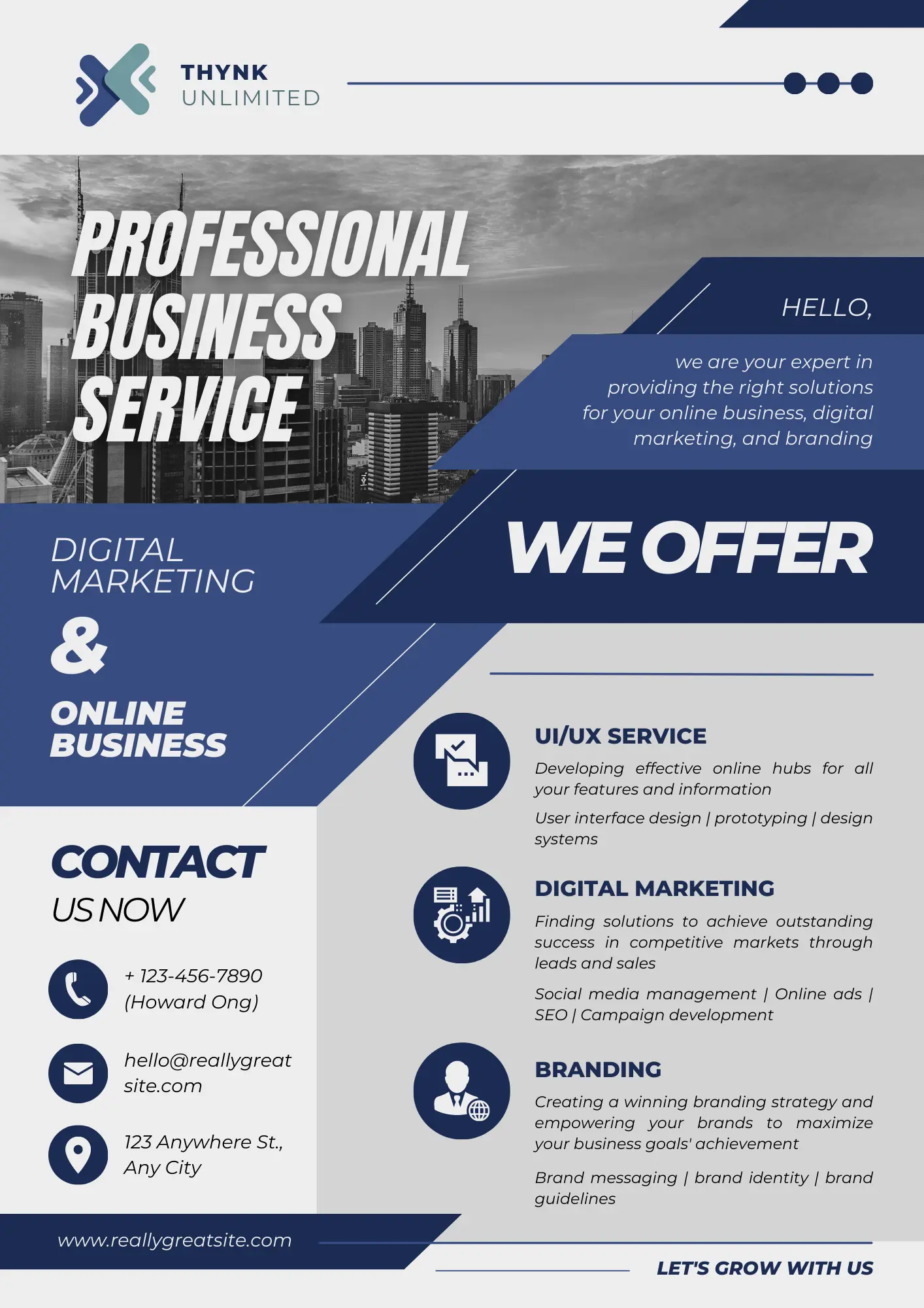 Blue Gray Modern Business Flyer