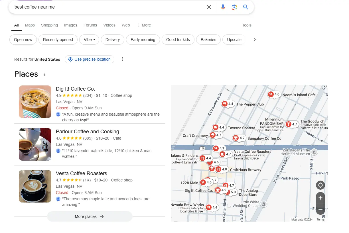 best coffee near me - how to create a google business profile