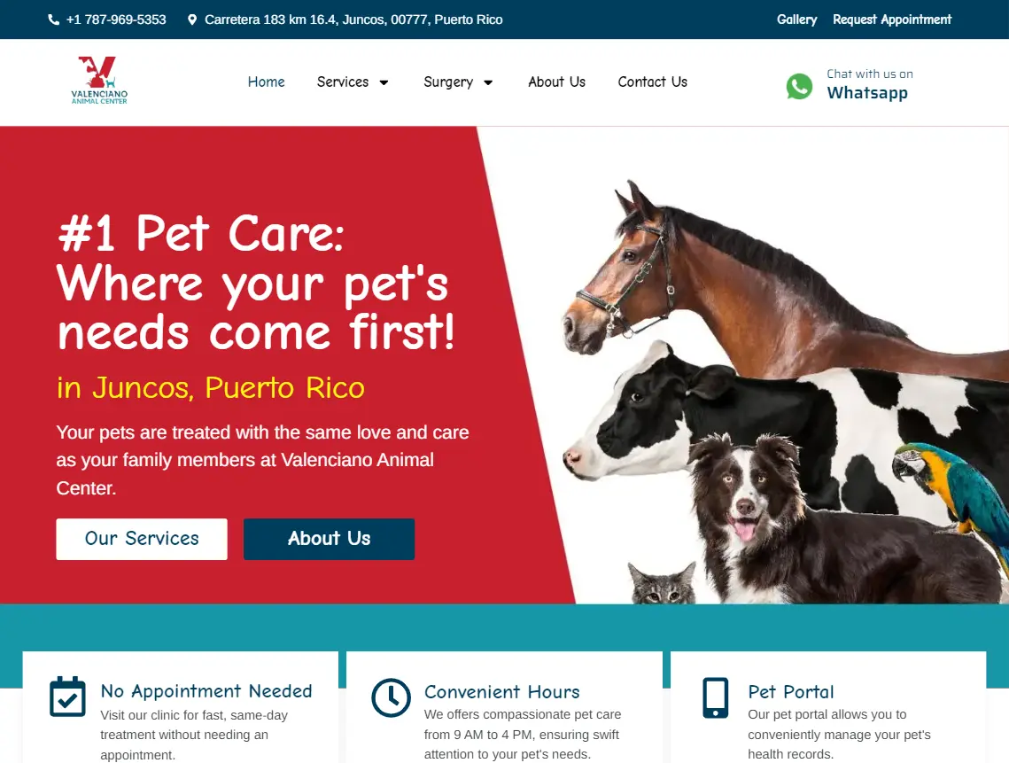 Veterinary Clinic Website Screenshot | Web Design Portfolio