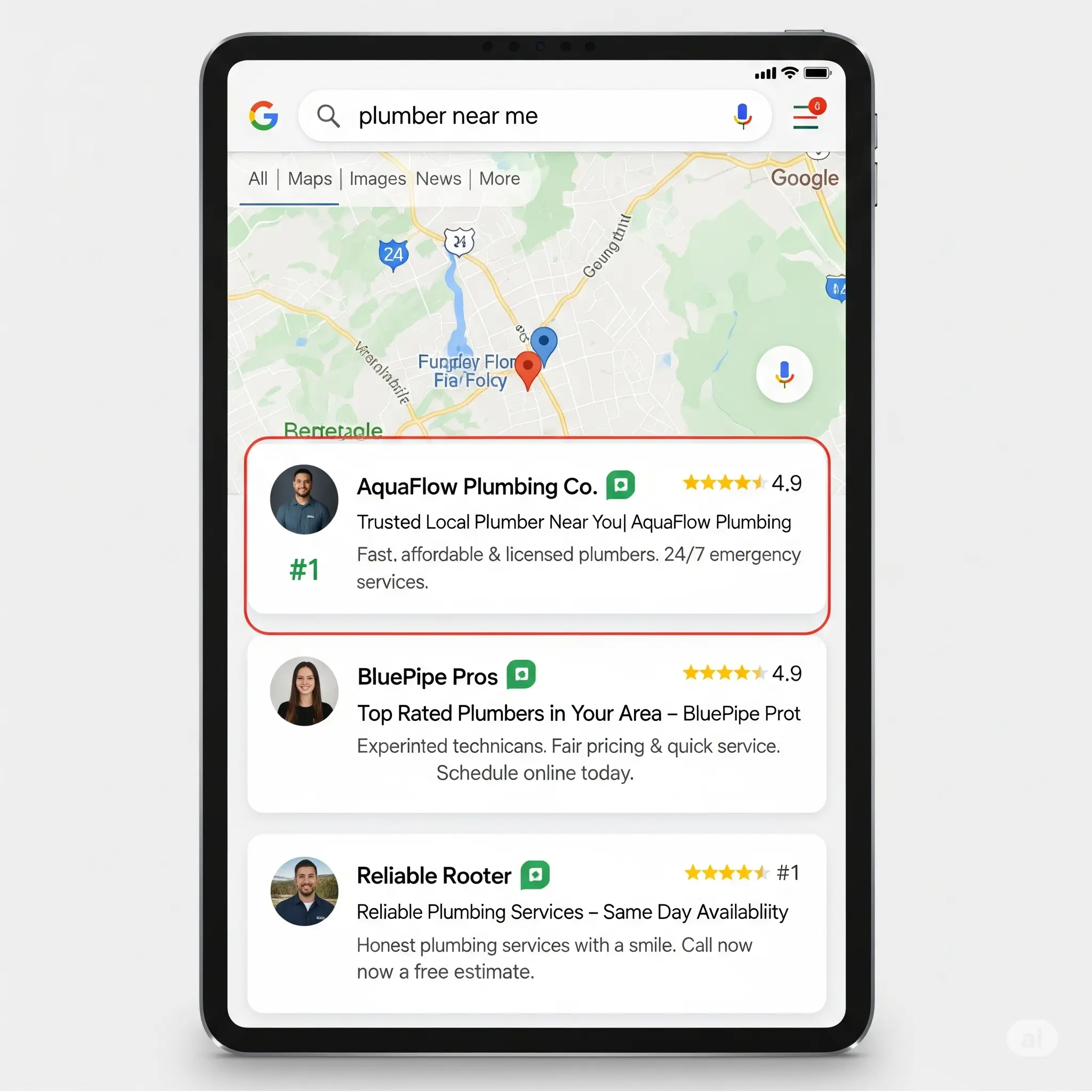 Meetzizi SEO results showing Google Business Profile rankings in Austin
