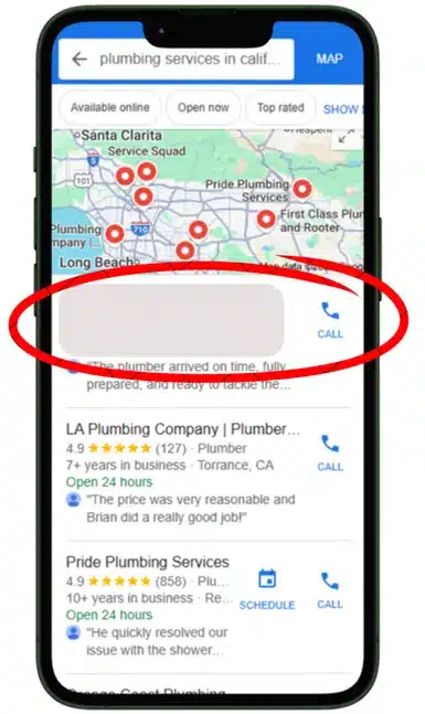 Hitech Plumbing repair GBP Ranking