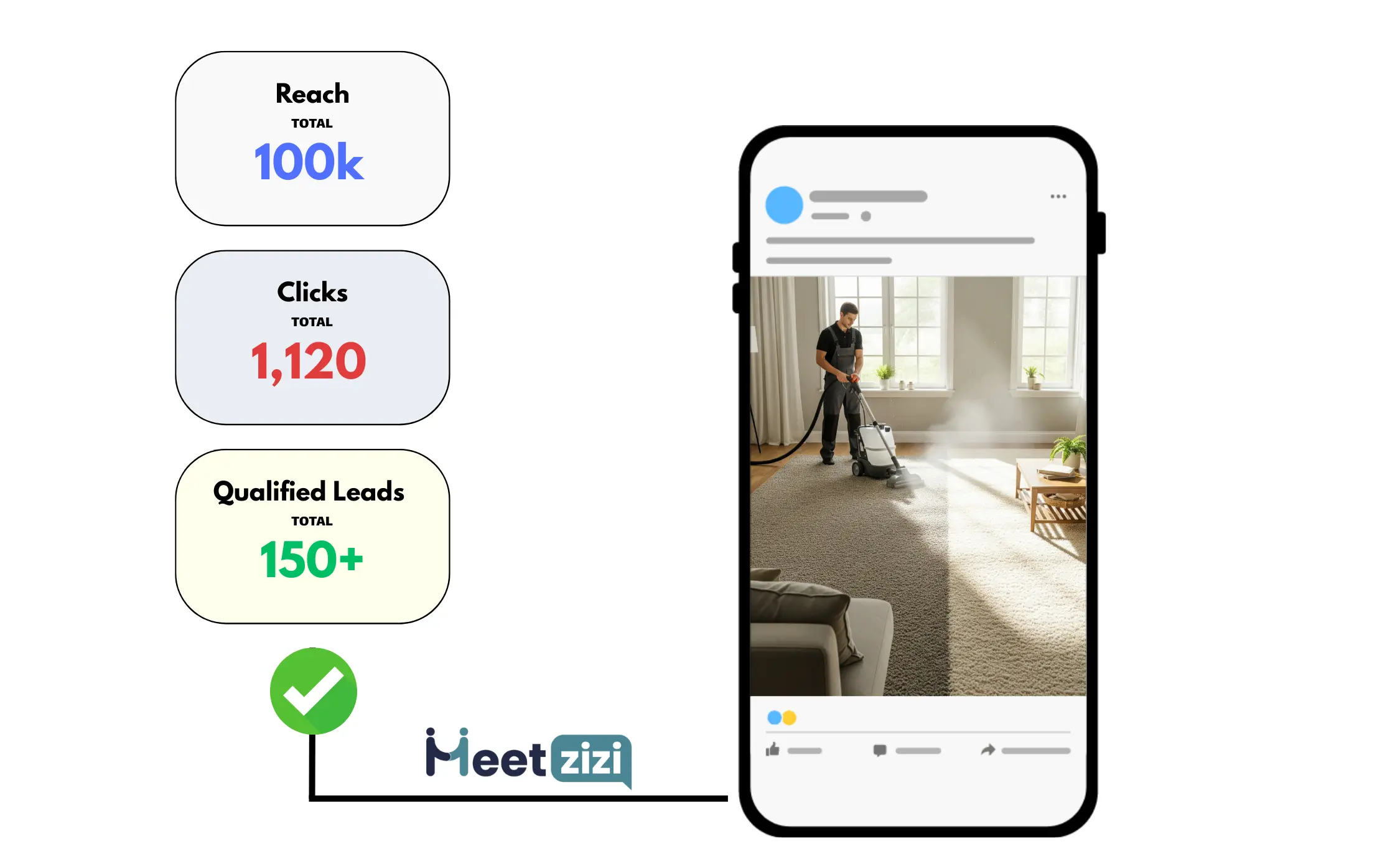 Facebook image Ads for carpet cleaning