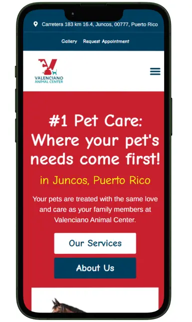 Veterinary Clinics website portfolio