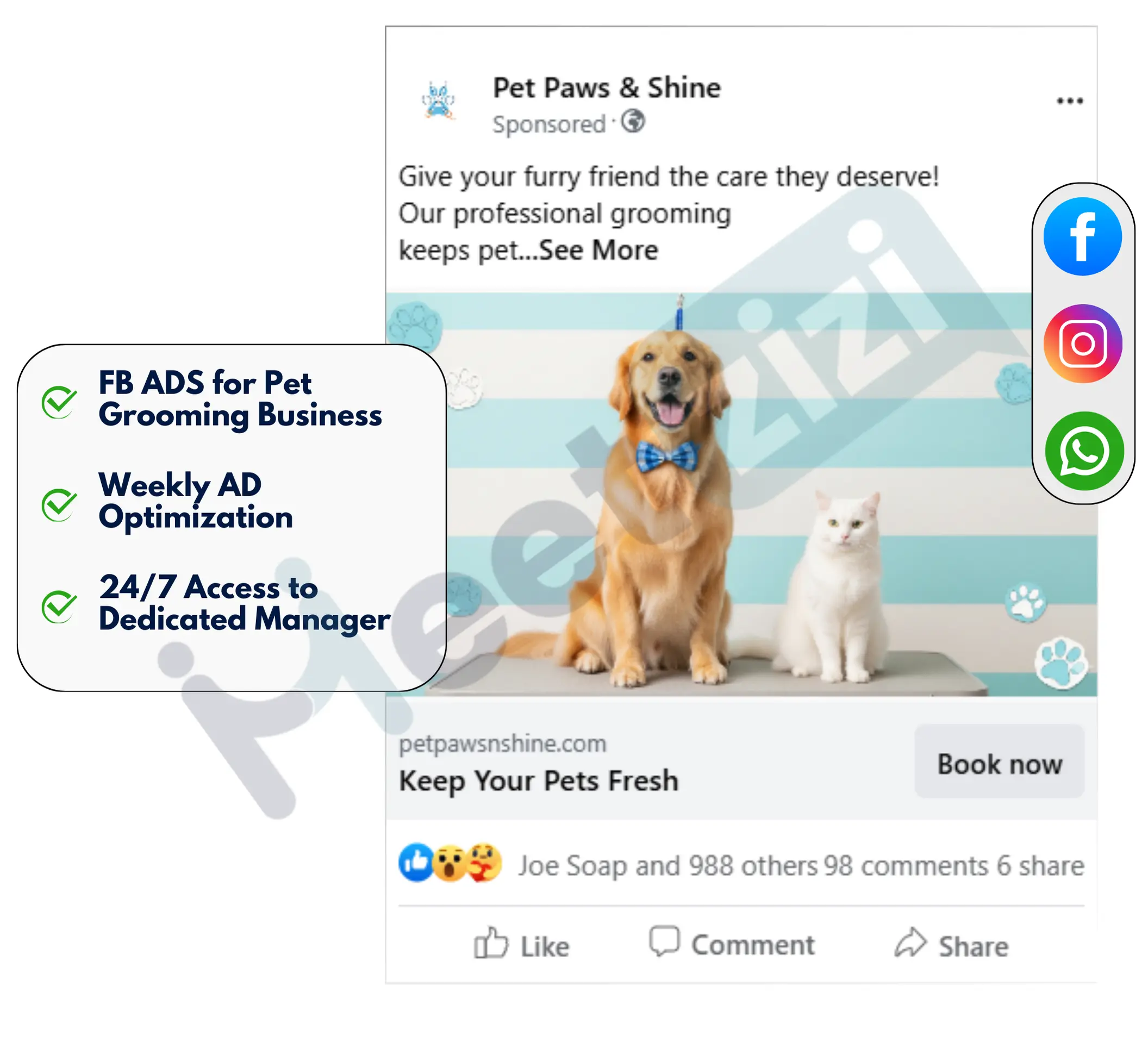 facebook image ads for Pet Grooming business