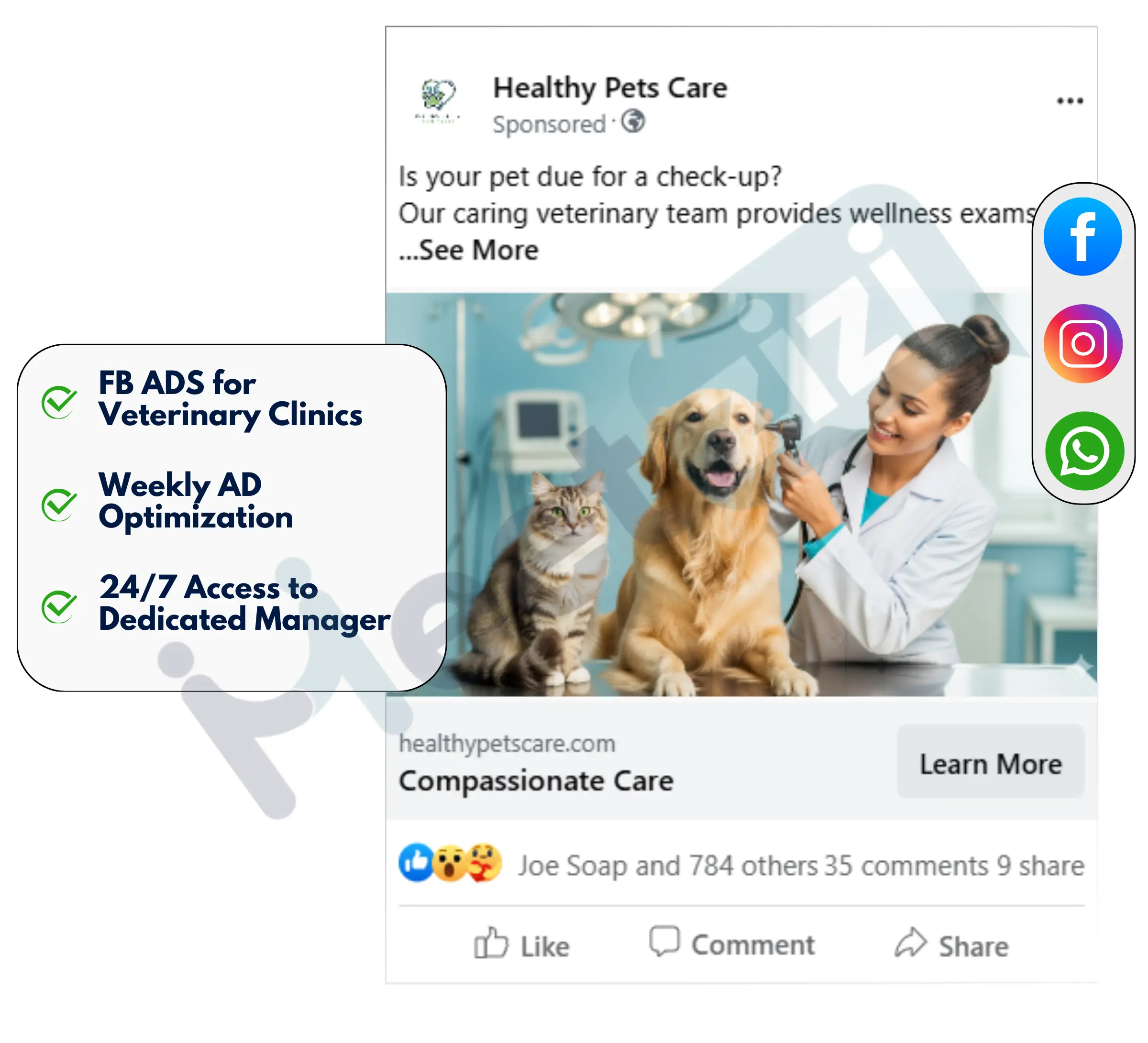 facebook image ads for Veterinary Clinics business