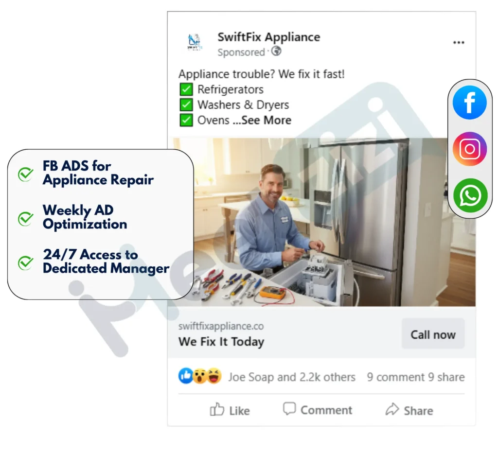 facebook image ads for appliance repair business