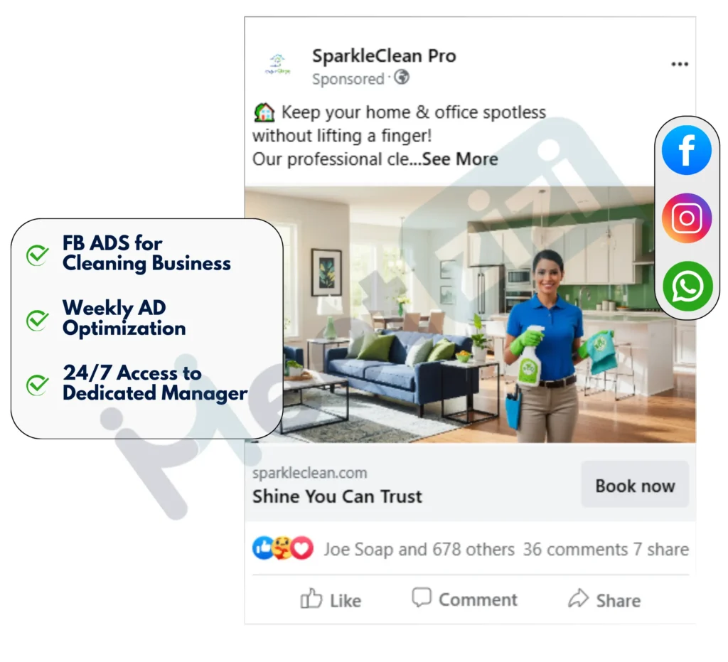 facebook image ads for cleaning business