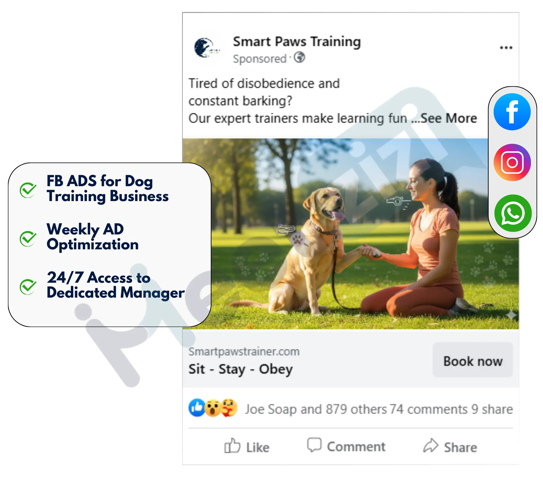 facebook image ads for dog training business