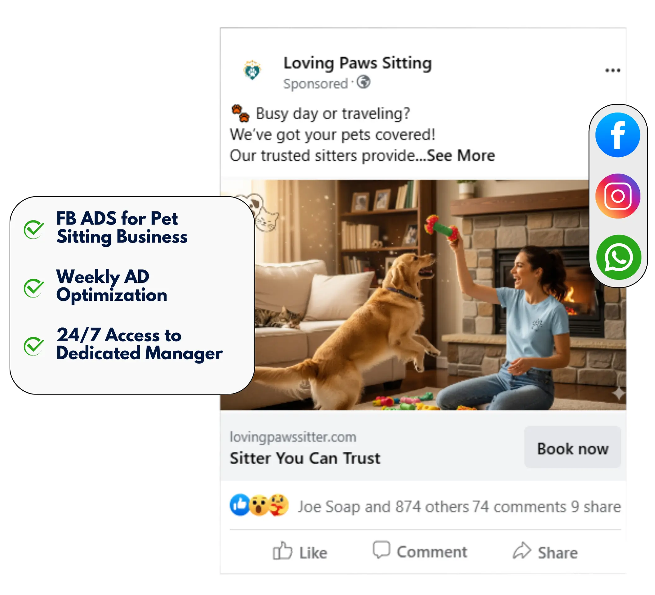 facebook image ads for pet Sitting business