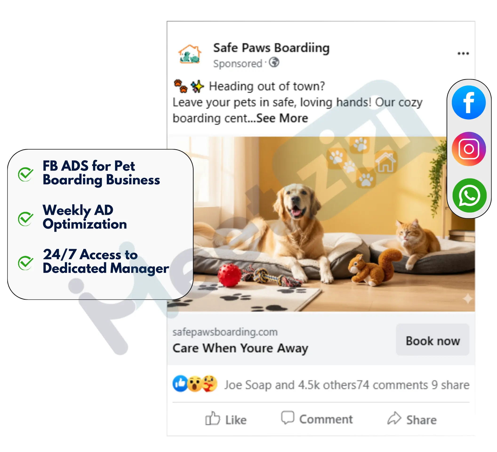 facebook image ads for pet boarding business