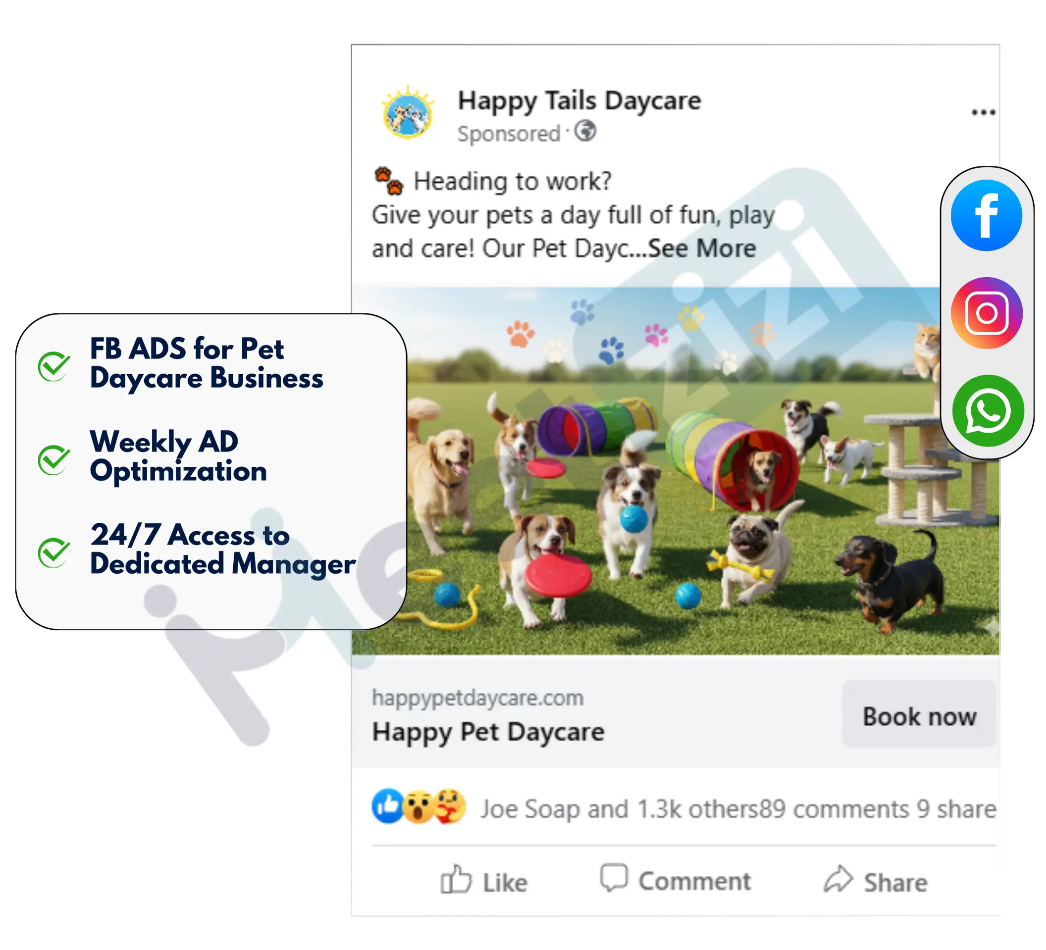 facebook image ads for pet daycare business