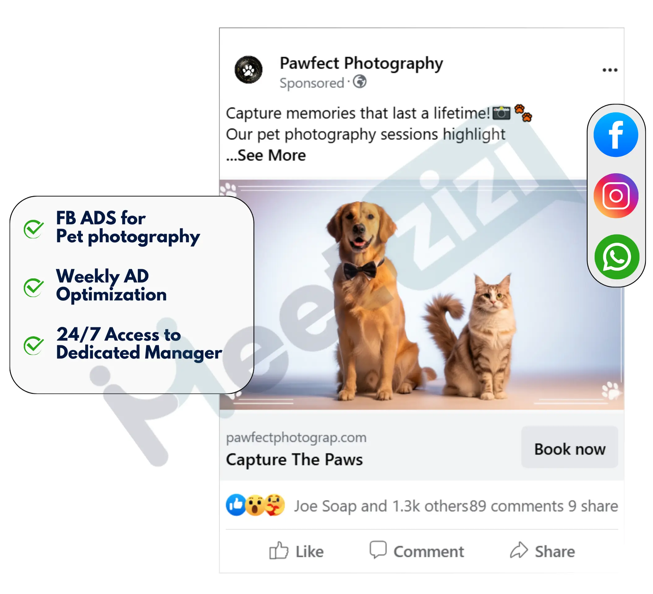 facebook image ads for pet photography business