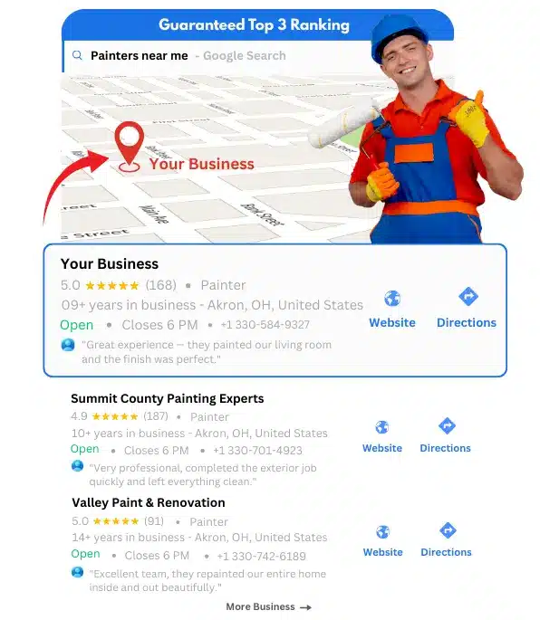 painters GBP Ranking on top result