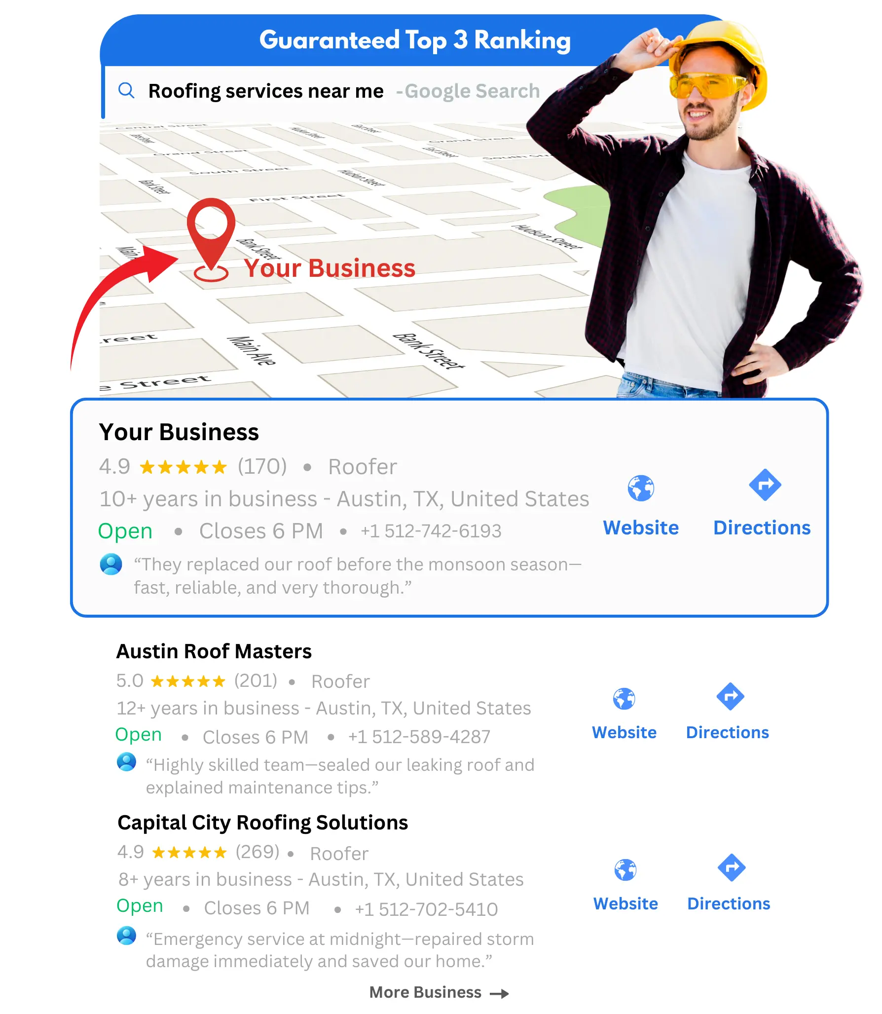 roofing business GBP Ranking on top result