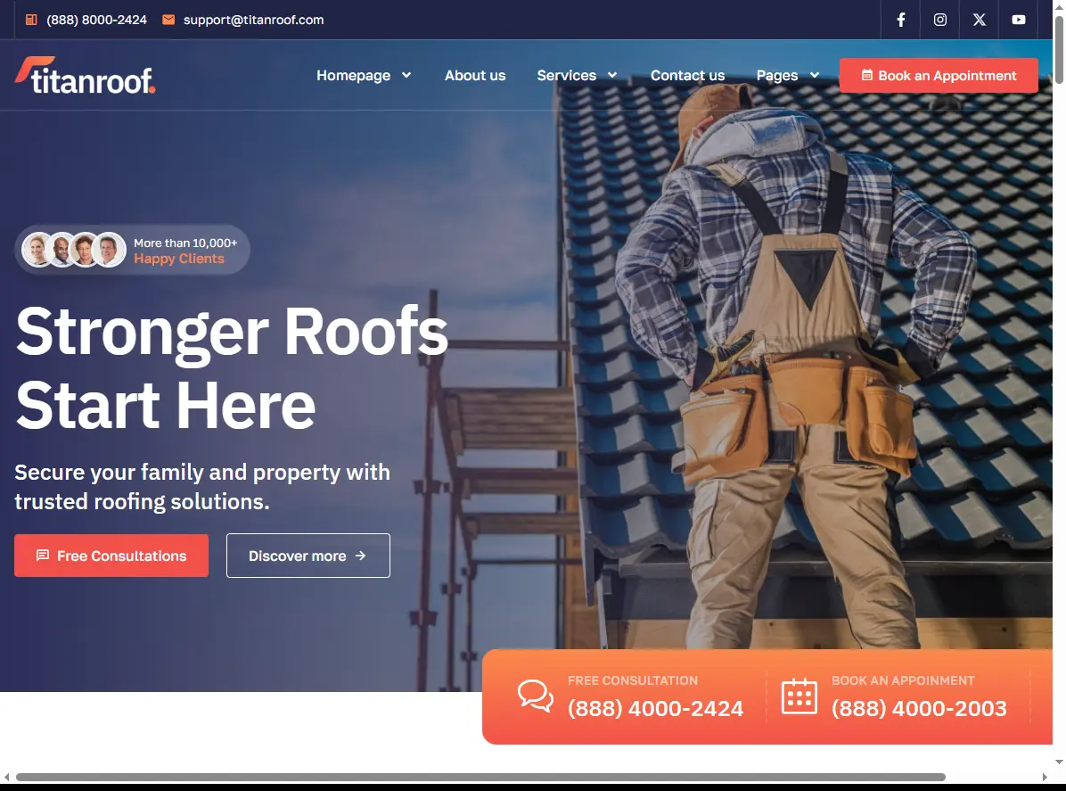 roofing website design and development by meetzizi