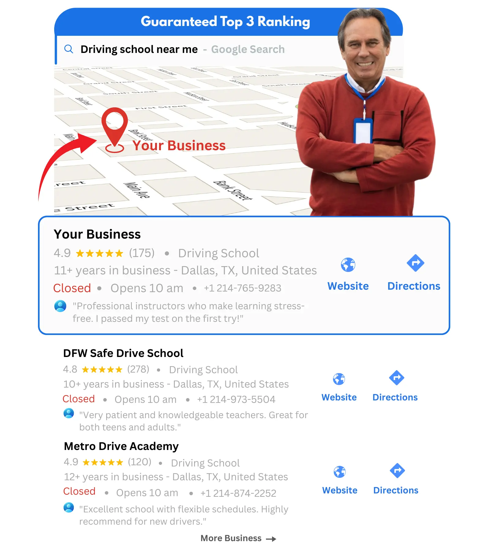 Driving School GBP Ranking on top result (1)