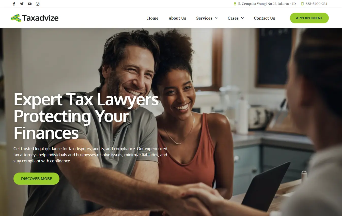 Tax Lawyer desktop website design and development