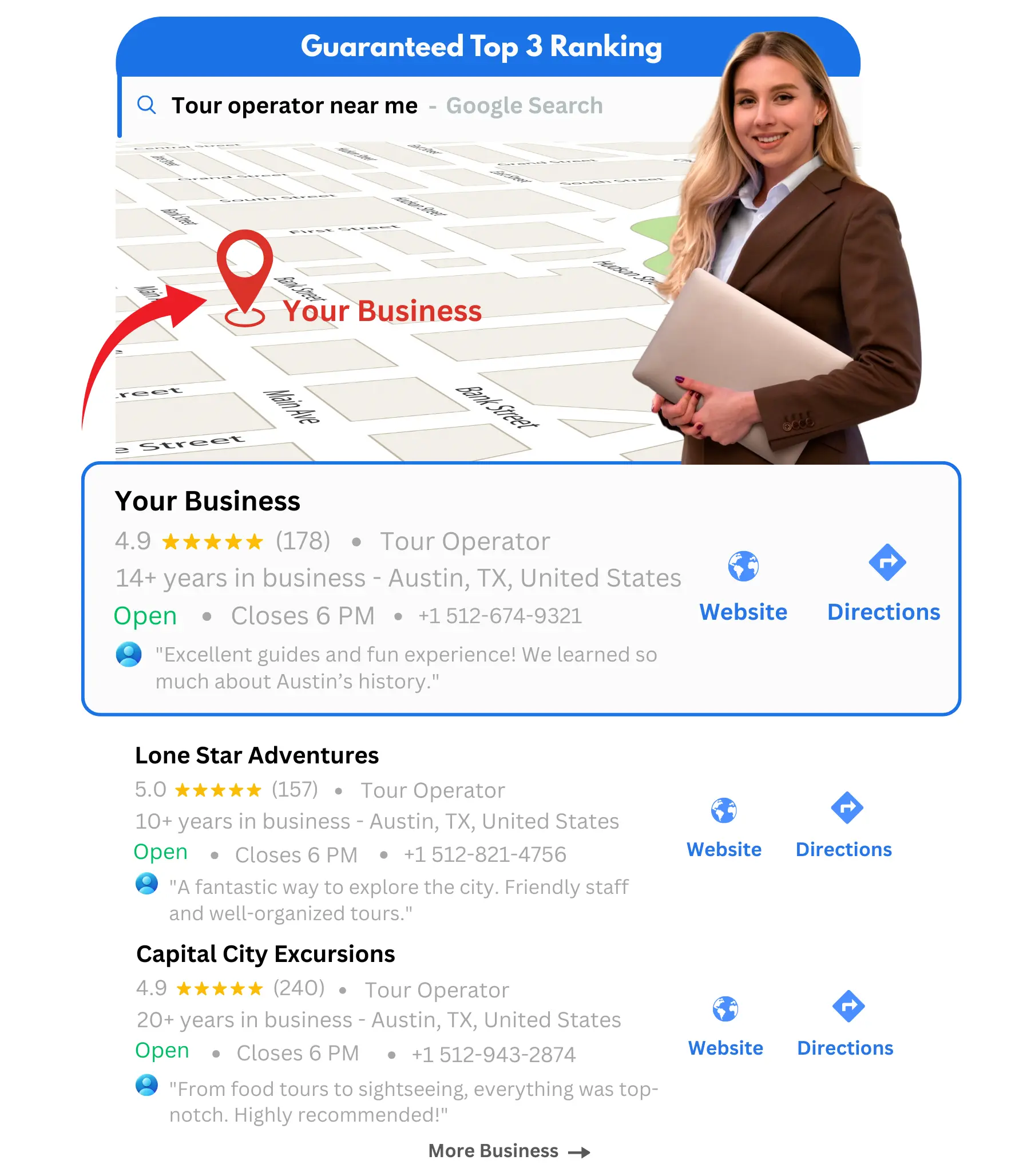 Tour operator business GBP Ranking on top result