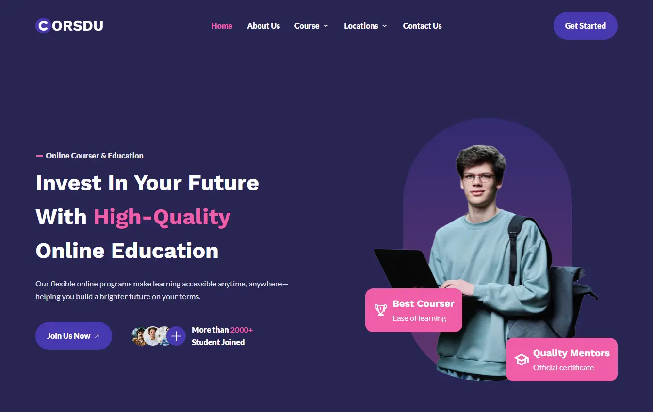 Vocational Training desktop Institutes website design and development