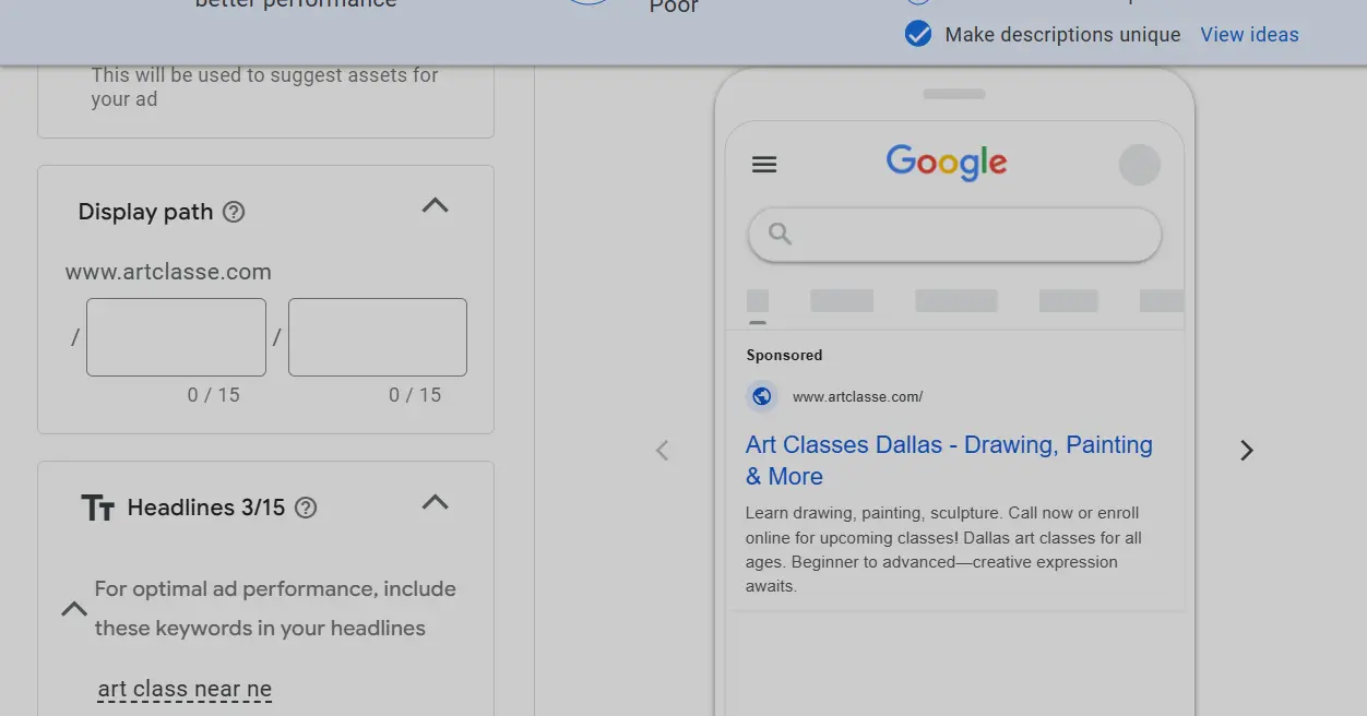 artclass-google ads creations