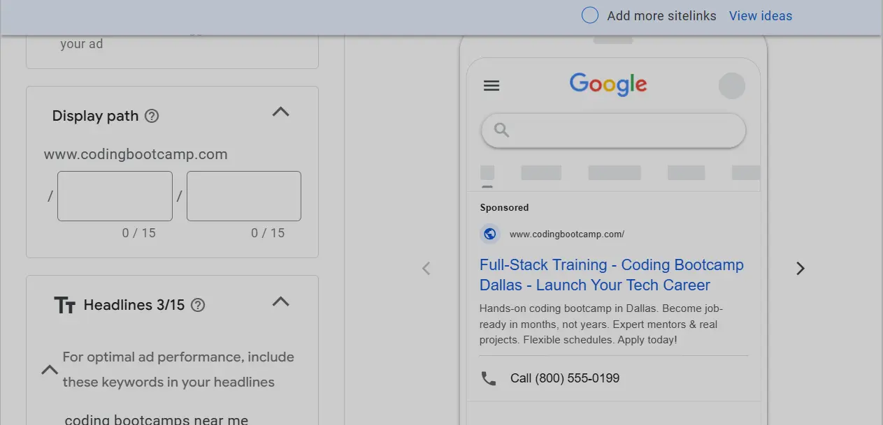 coding bootcamp-ads creation