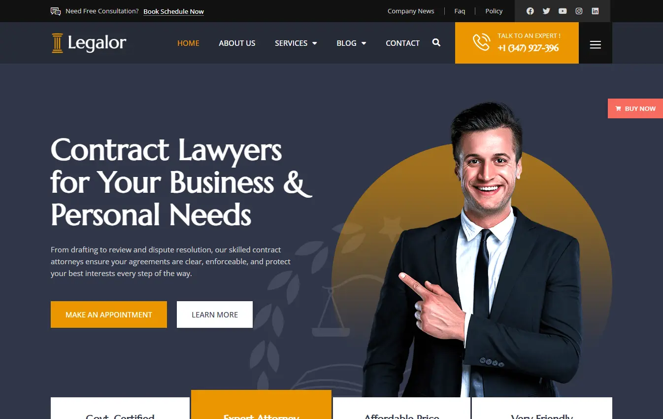 contract lawyer desktop website design and development