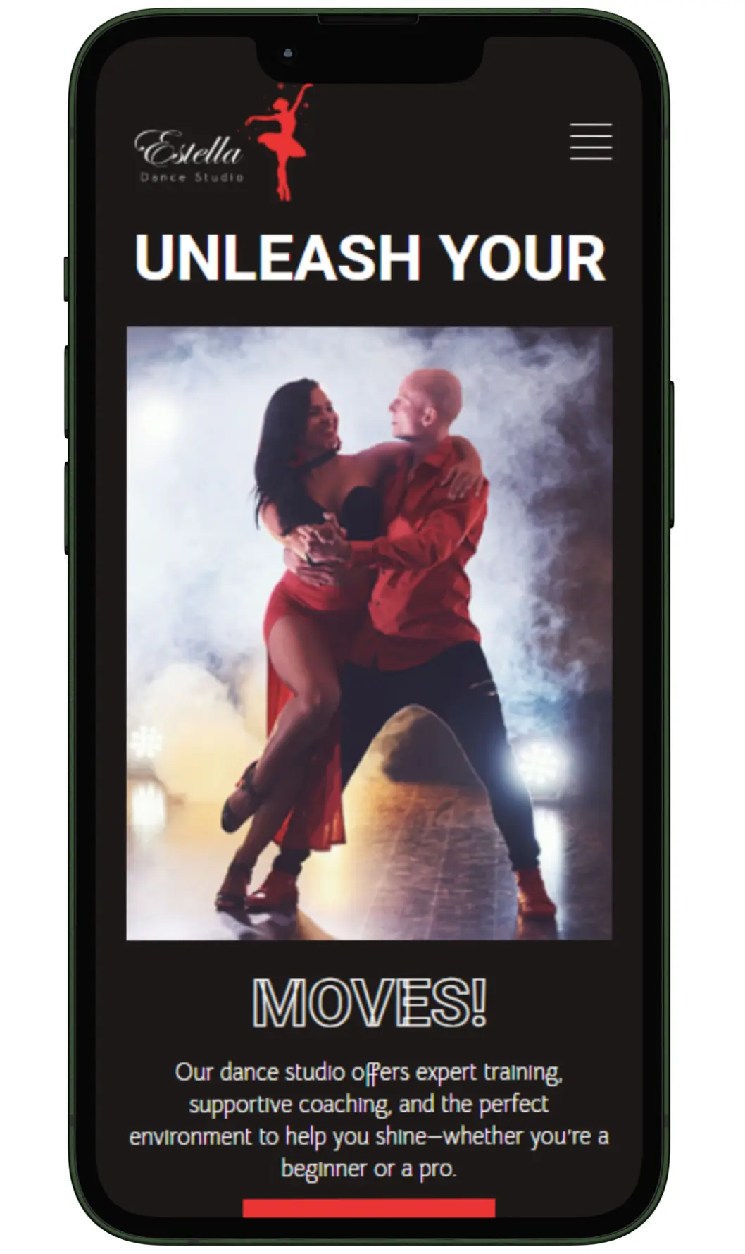 dance studio website design and development