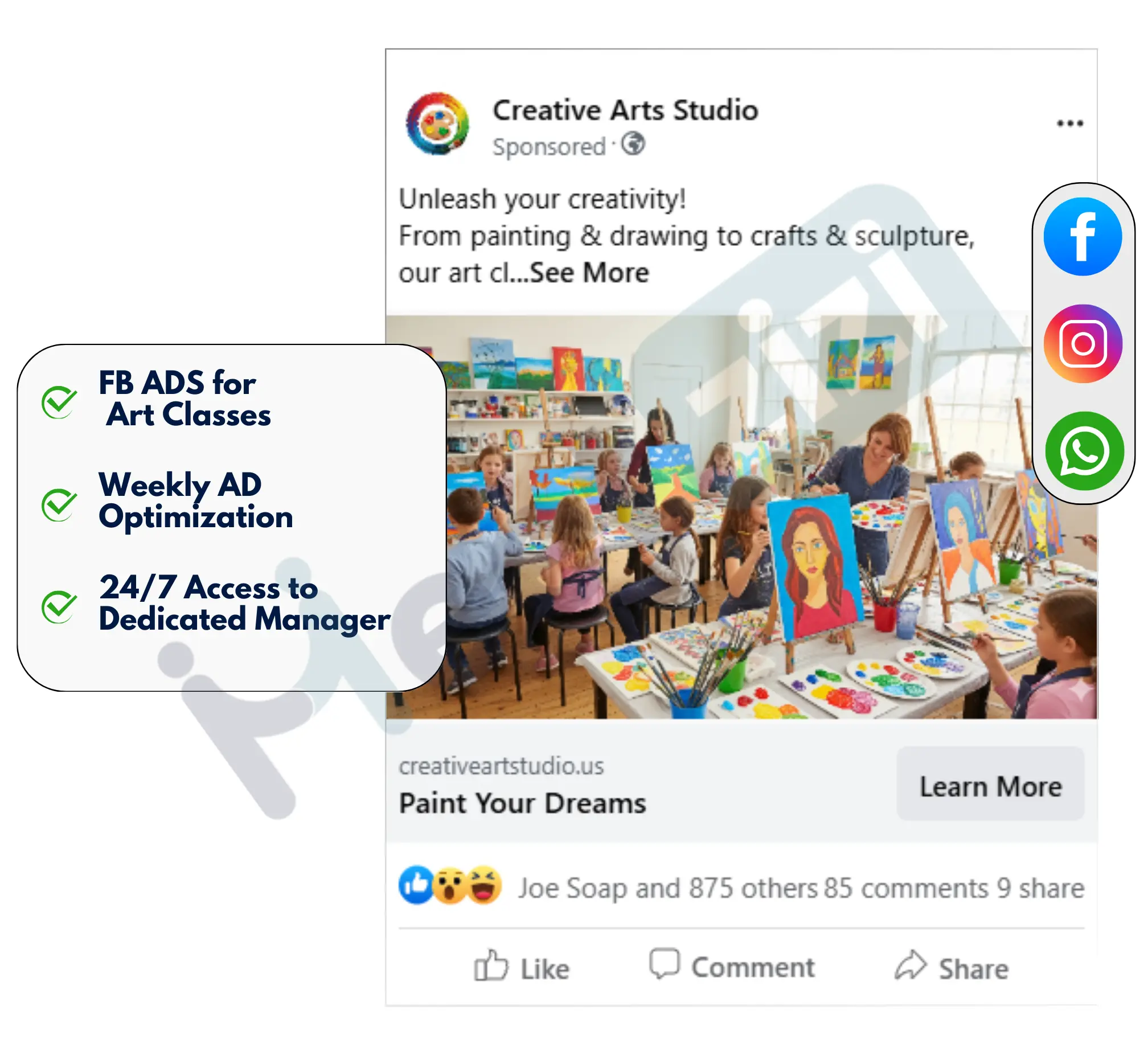 facebook image ads for Art Classes