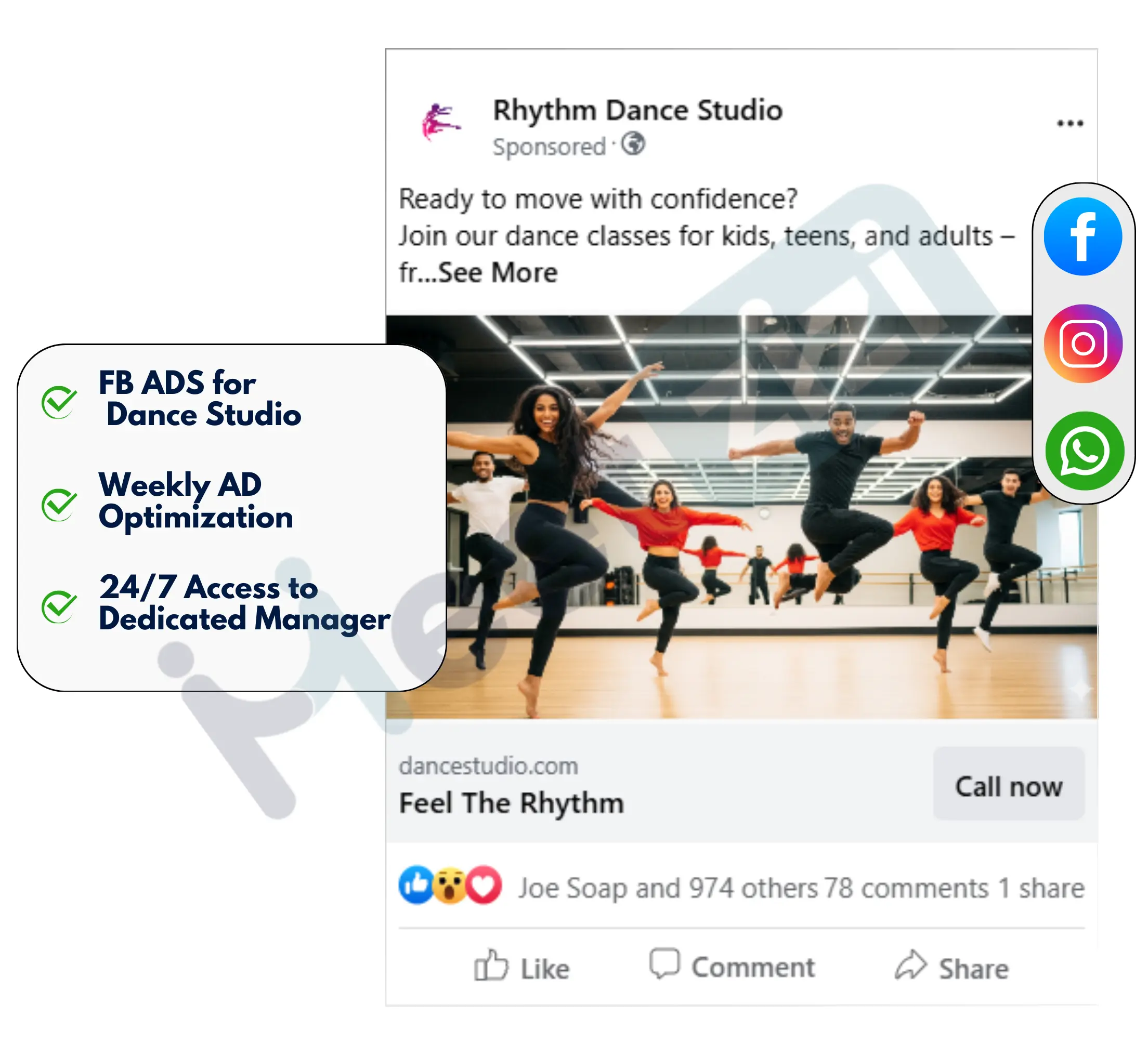 facebook image ads for Dance Studio