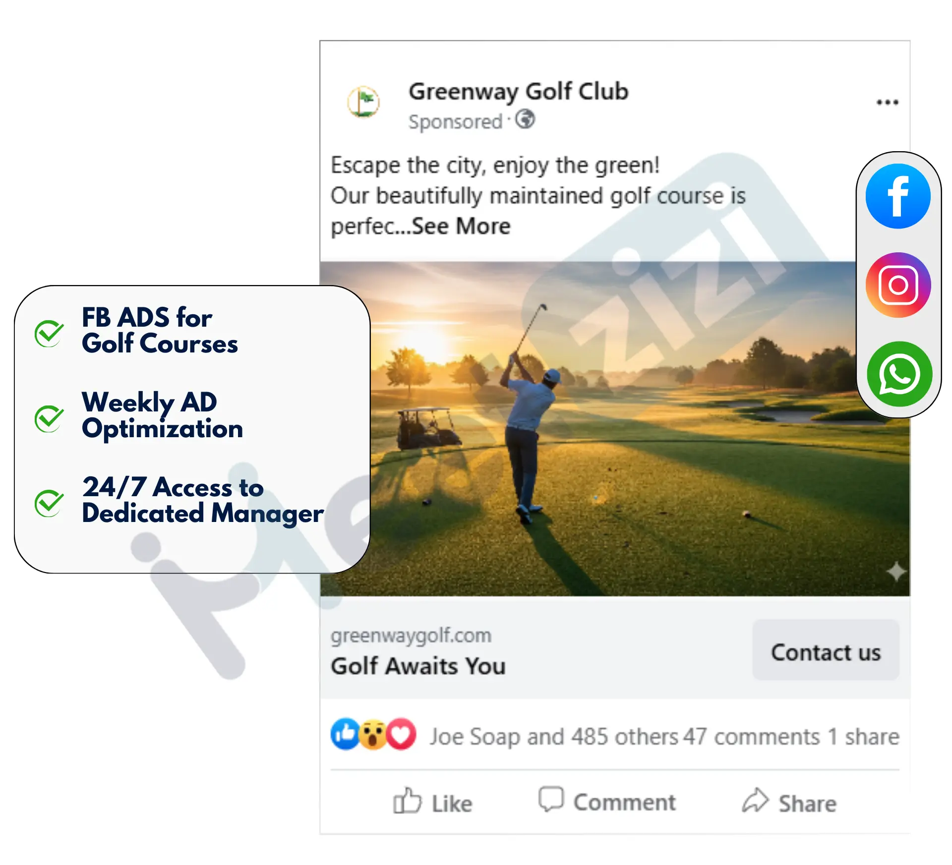 facebook image ads for Golf Courses business