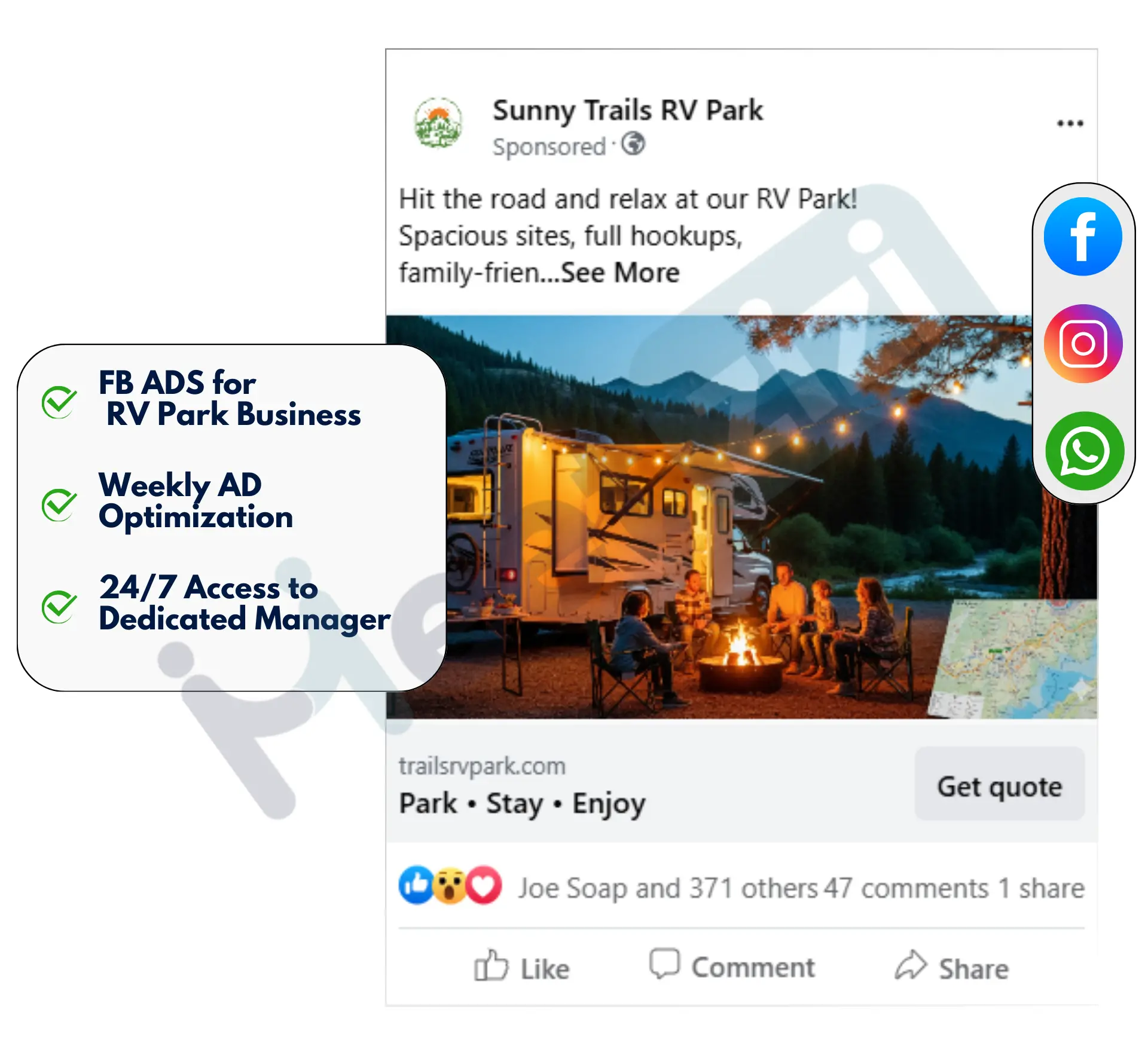 facebook image ads for RV Park business