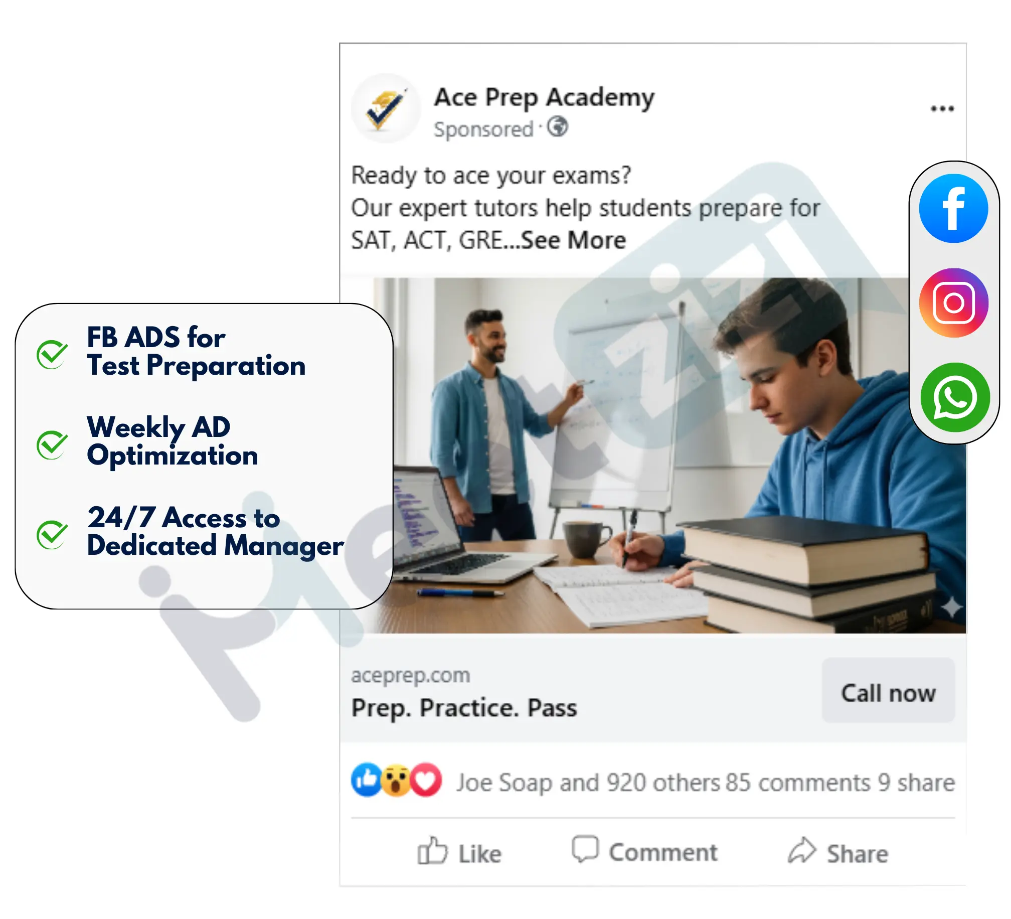 facebook image ads for Test Preparation