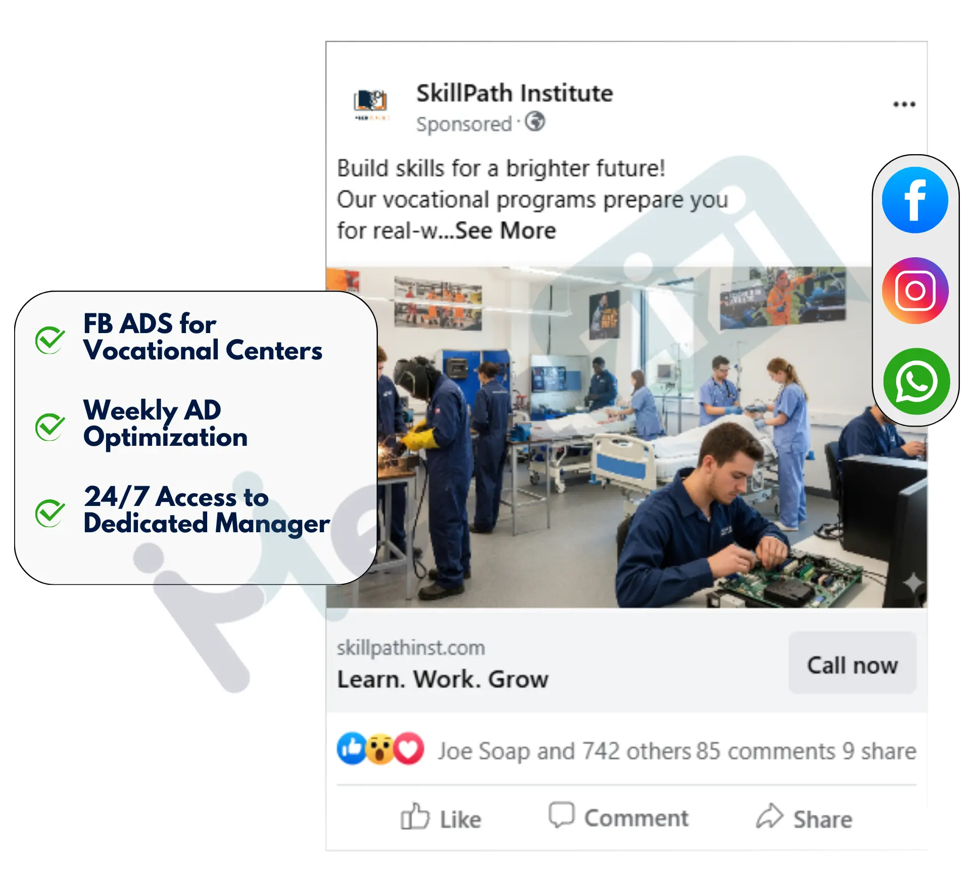 facebook image ads for Vocational Centers