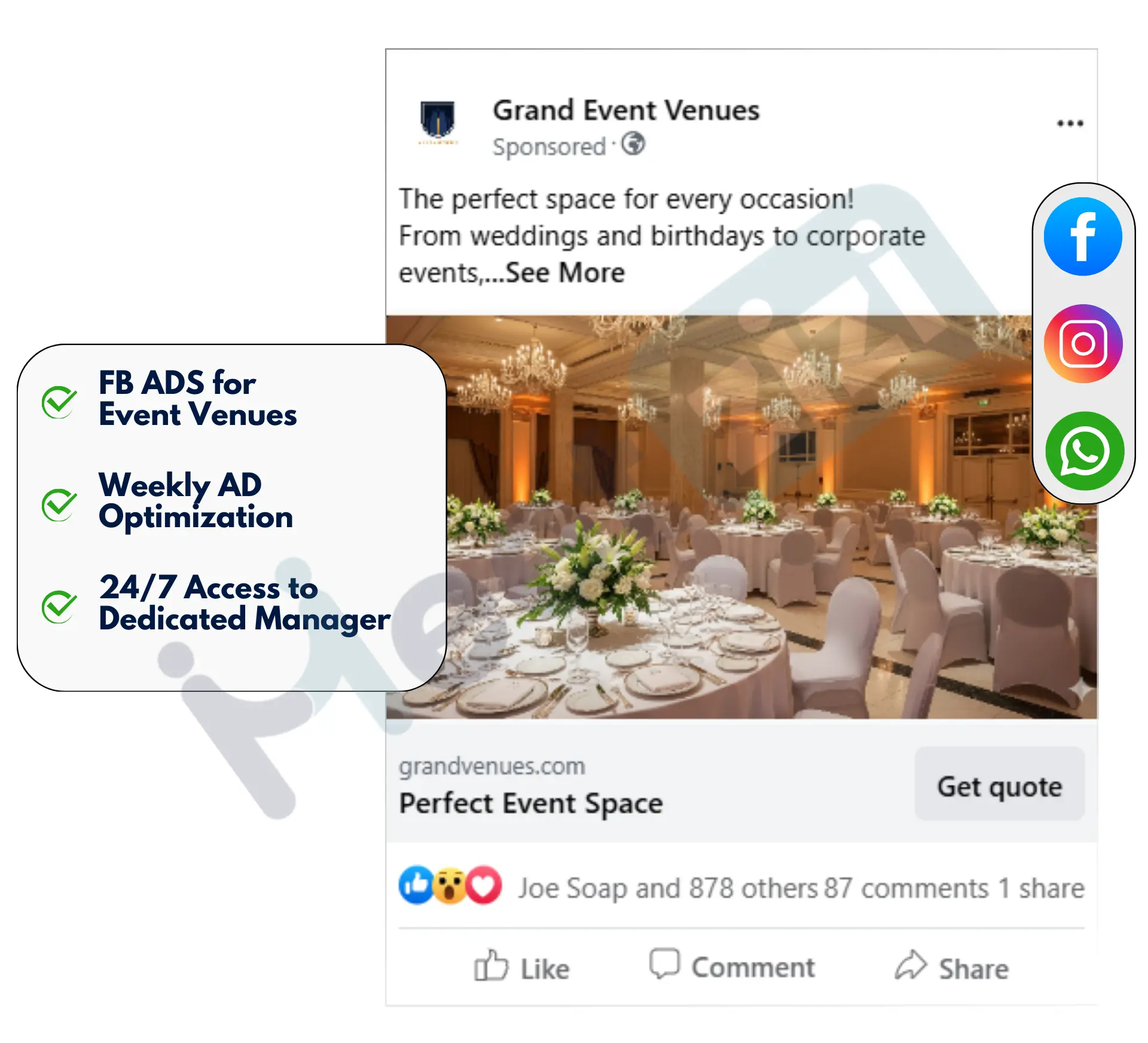 facebook image ads for event venues business