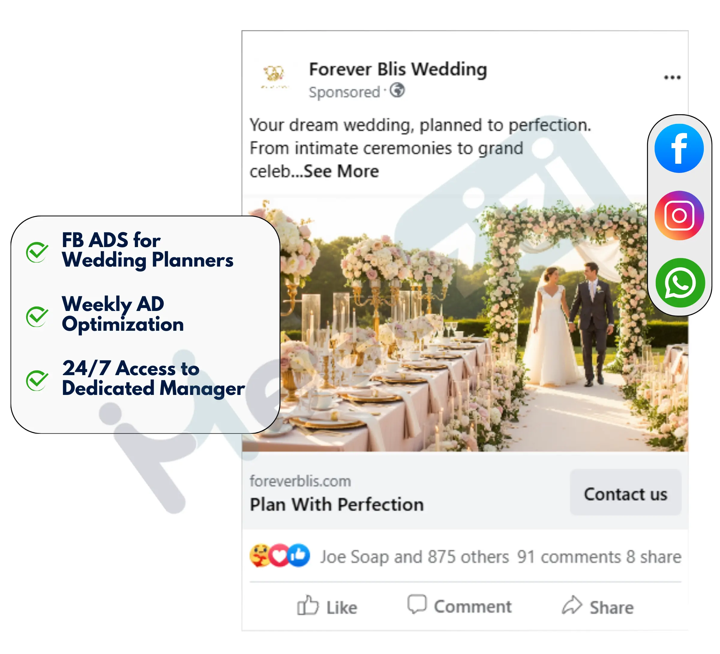 facebook image ads for wedding planner business