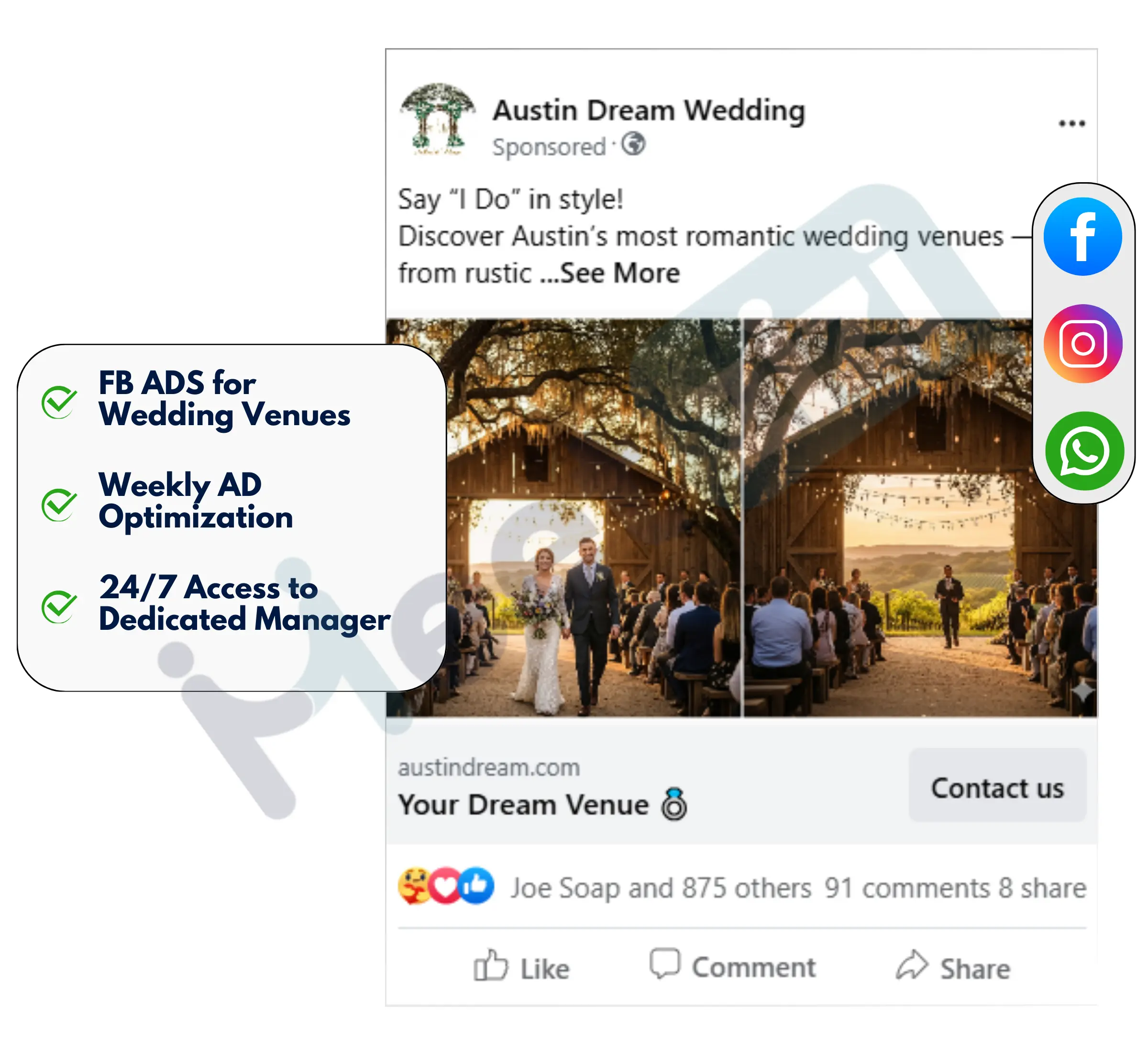 facebook image ads for wedding venues business