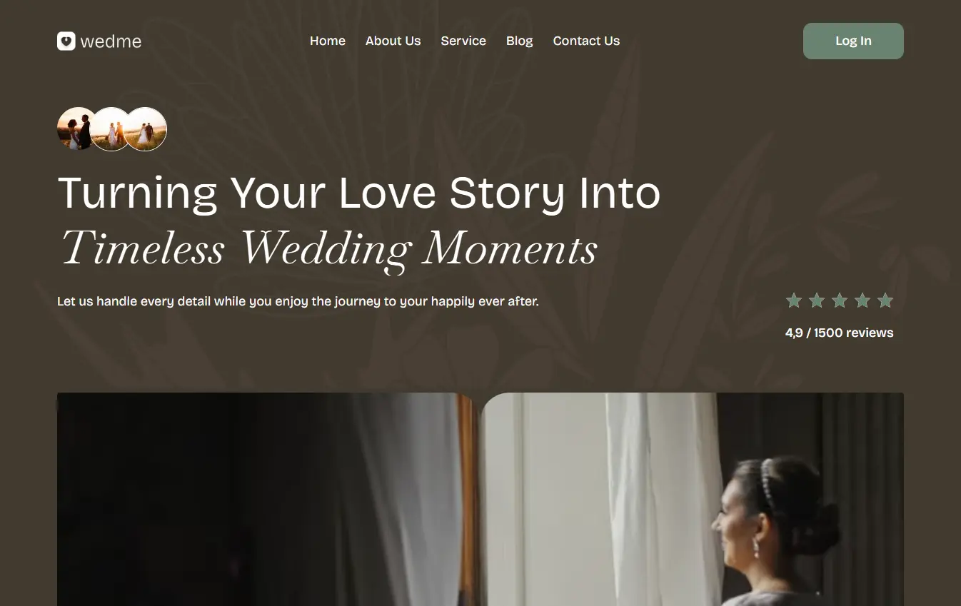 wedding planners desktop website design and development