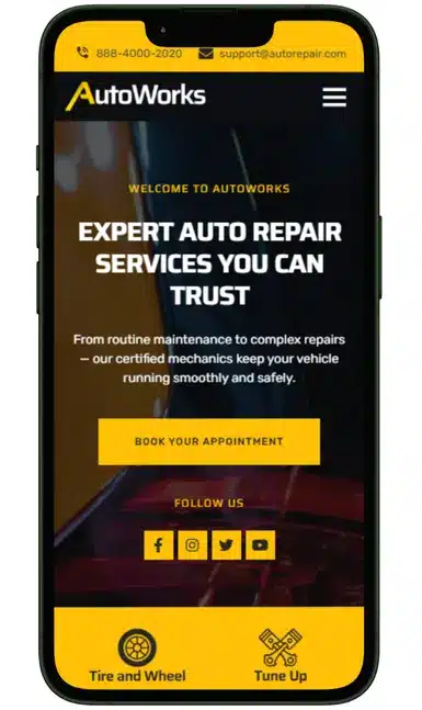 Auto Repair Shop website design