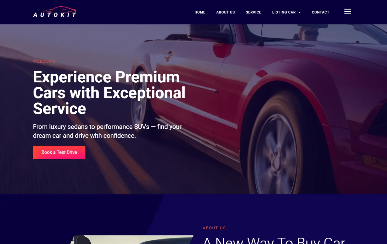 Car Dealerships website desktop design and development