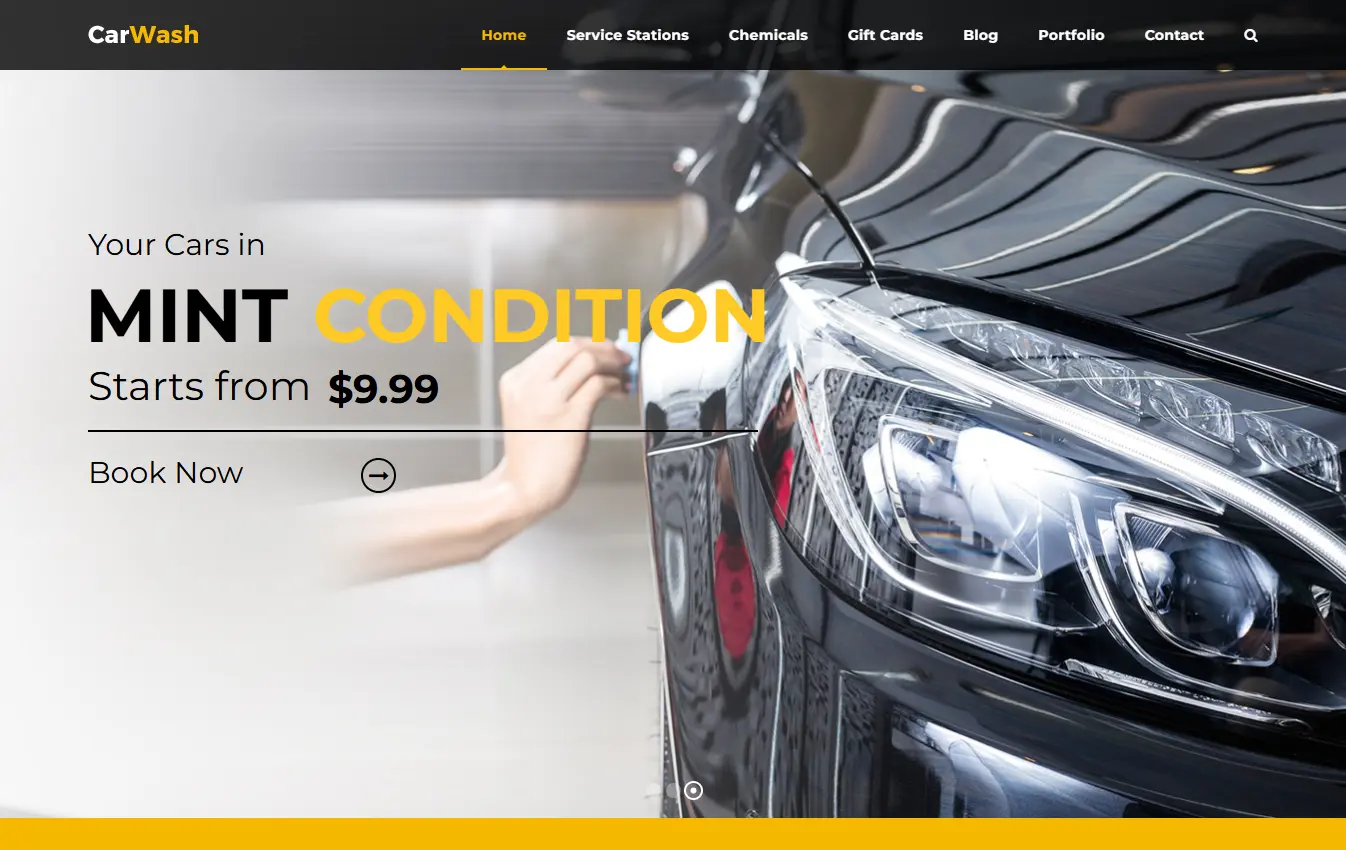 Car Wash Services website design and development