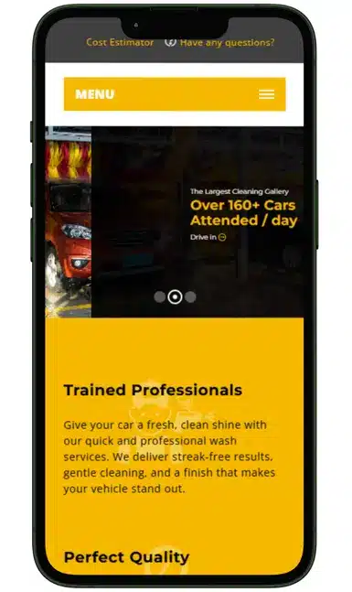 Car Wash Services website design