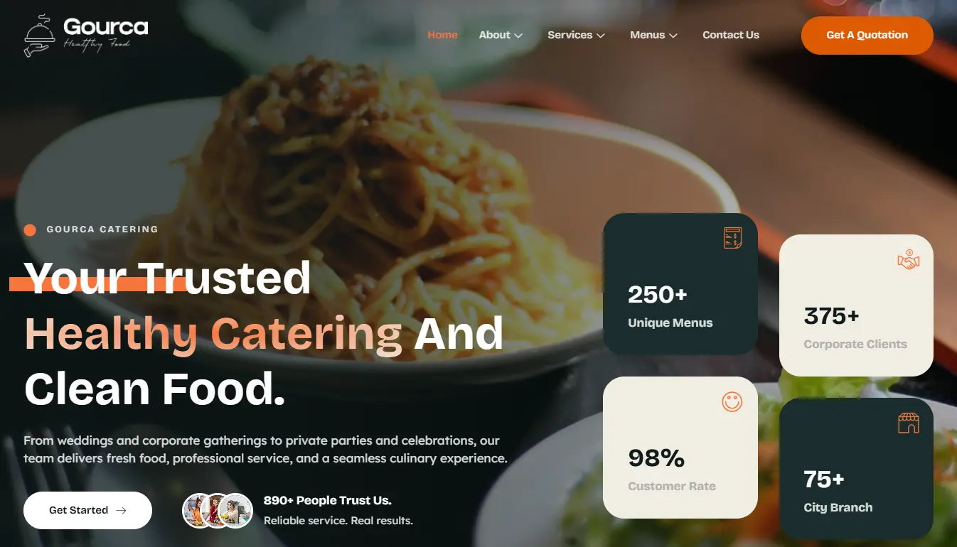 Catering Services website design and development