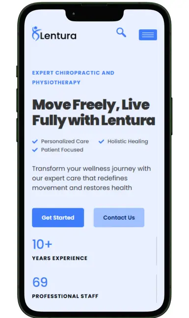 Chiropractors Services website design