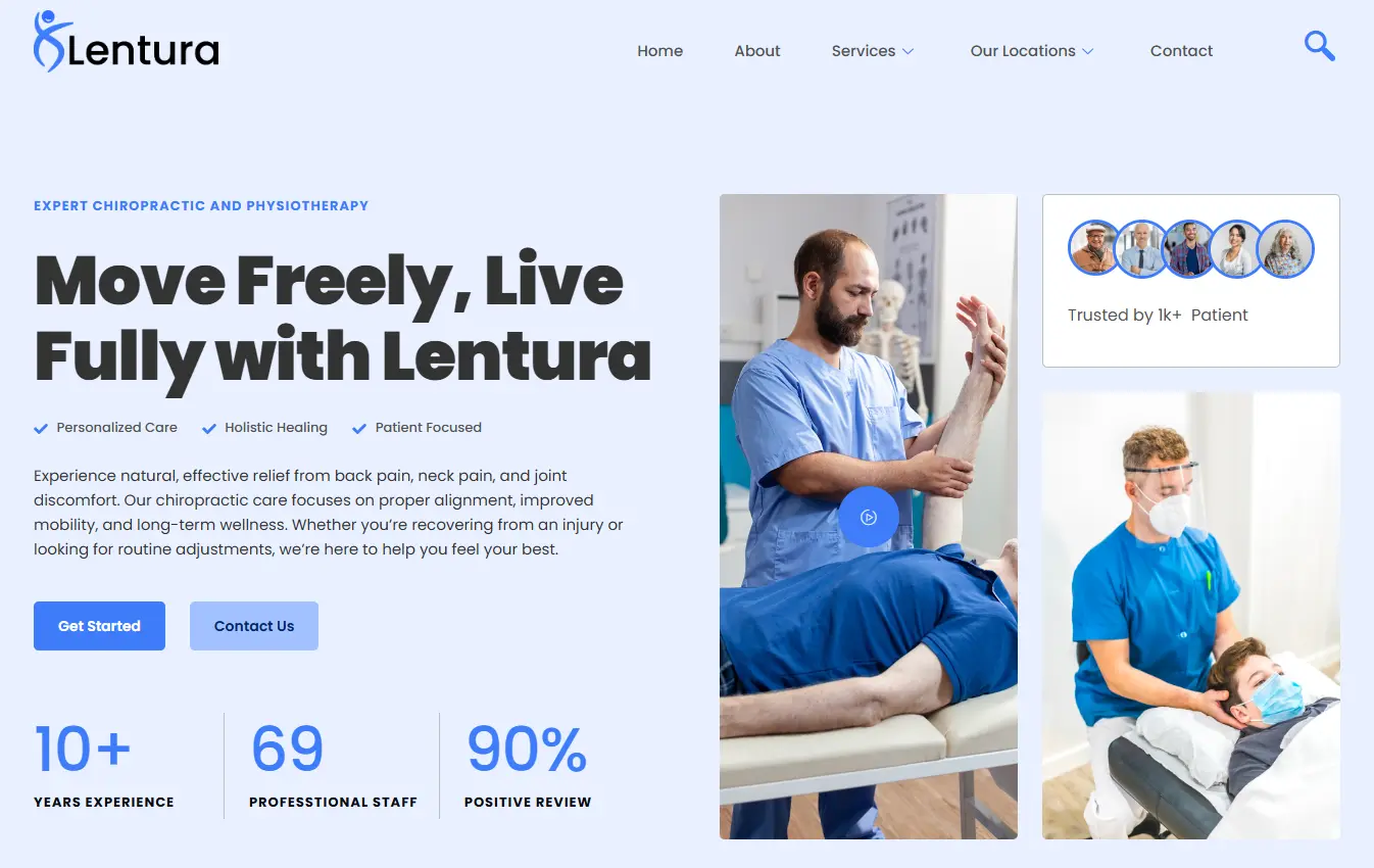 Chiropractors website design and development