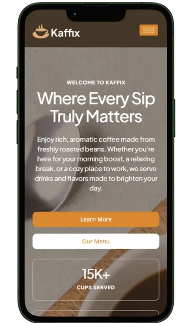 Cafes , Coffee Shop website design