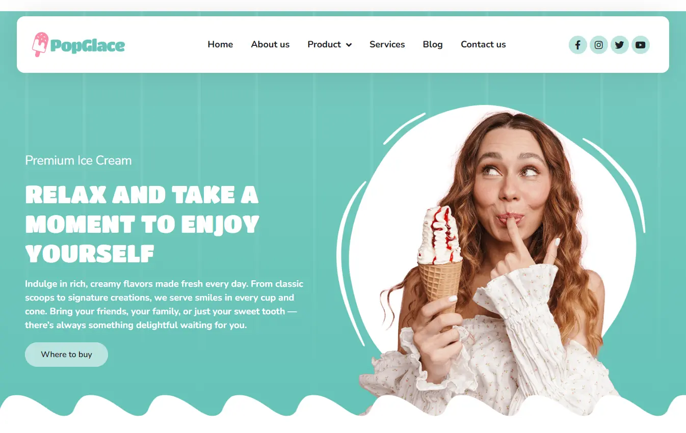 Ice Cream Shop website design and development