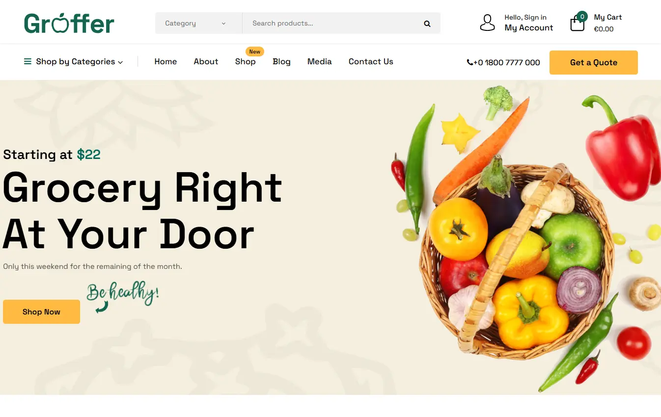 Mini Market website design and development