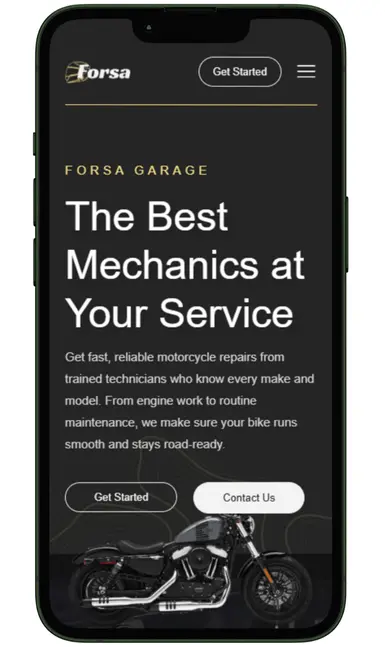 Motorcycle Repair Services website design