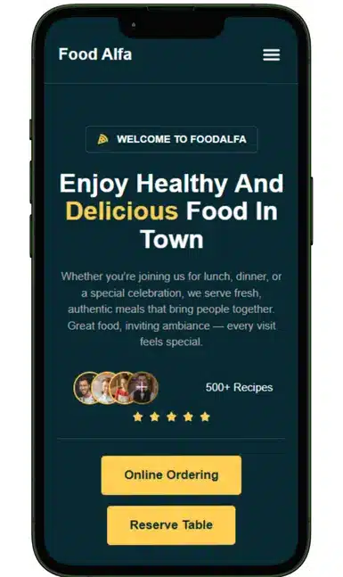 Restaurants website design