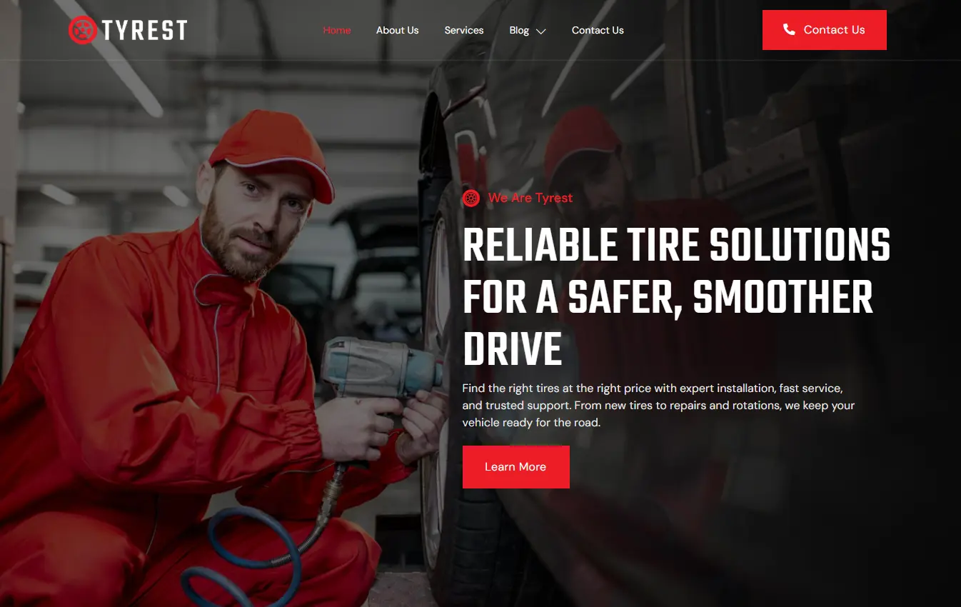 Tire Shops website design and development